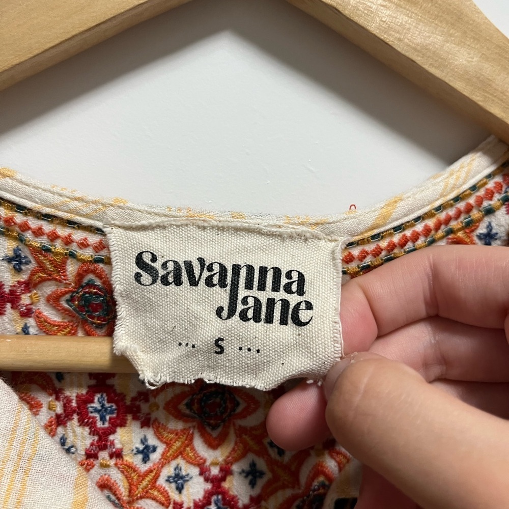 Savanna Jane Embroidered Geometric Tank Top Women’s Size Small - Picture 2 of 6